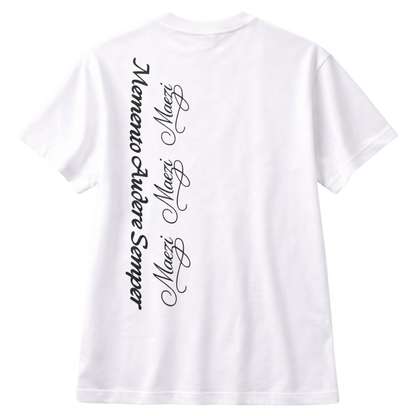 MAEZi_Memento_Audere_Semper_heren_T-shirt_wit_achterkant